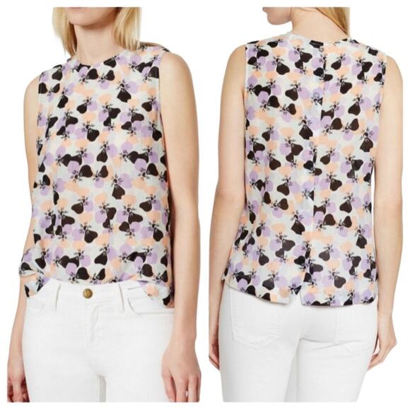 EQUIPMENT Reagan Blouse Tank Top Desert Bloom Floral Button Back Cotton Silk XS - Picture 1 of 5